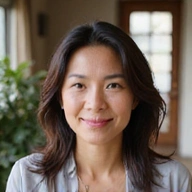 Portrait of Ms. Clara Wijaya, a compassionate and expert nutritionist focusing on women's health